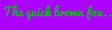 Image with Font Color 00C506 and Background Color AC00FF
